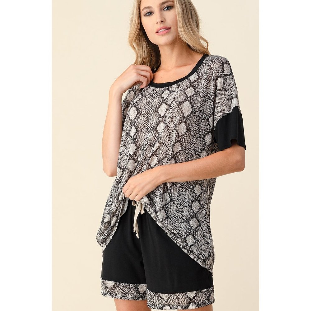 Blumin Snake Print Loungewear Short Set